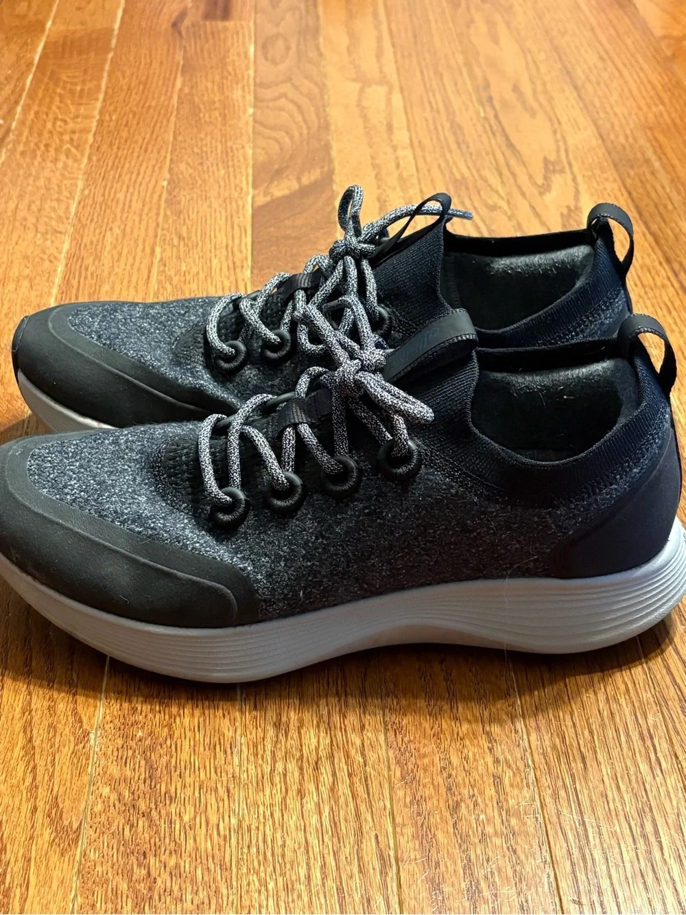allbirds Men's Wool Runner-Up Sneakers in Charcoal and White